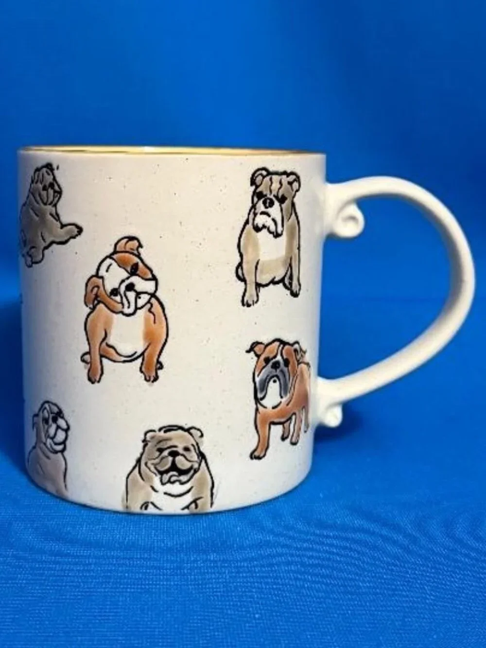 NEW ENGLISH BULLDOG & PAW PRINT GORGEOUS & ADORABLE 21 OZ / 21 OUNCES MUG / CUP